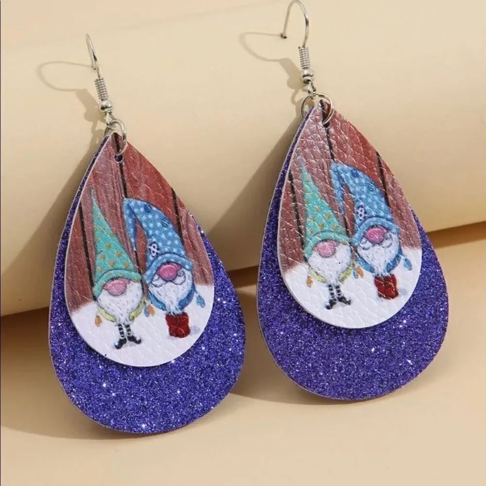 Gnome Christmas Graphic Earrings